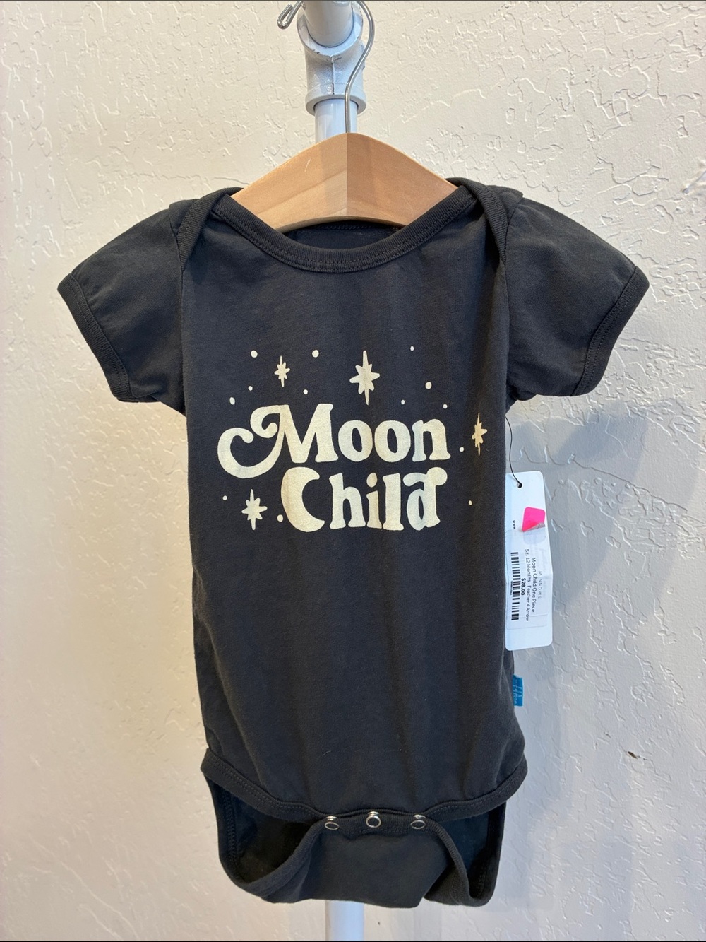 Moon Child Black Short Sleeve Baby Bodysuit